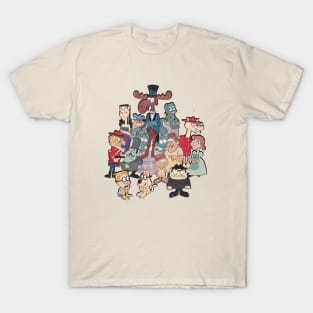 Distressed Rocky, Bullwinkle and Friends Authentic Vintage Style T-Shirt